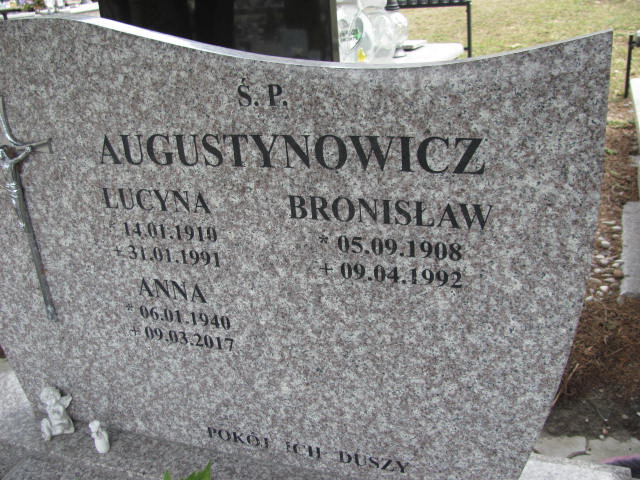 Lucyna Augustynowicz 1910 Szczytno - Grobonet - Wyszukiwarka osób pochowanych