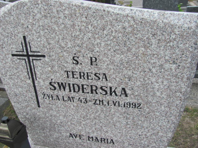 Teresa Świderska 1948 Szczytno - Grobonet - Wyszukiwarka osób pochowanych